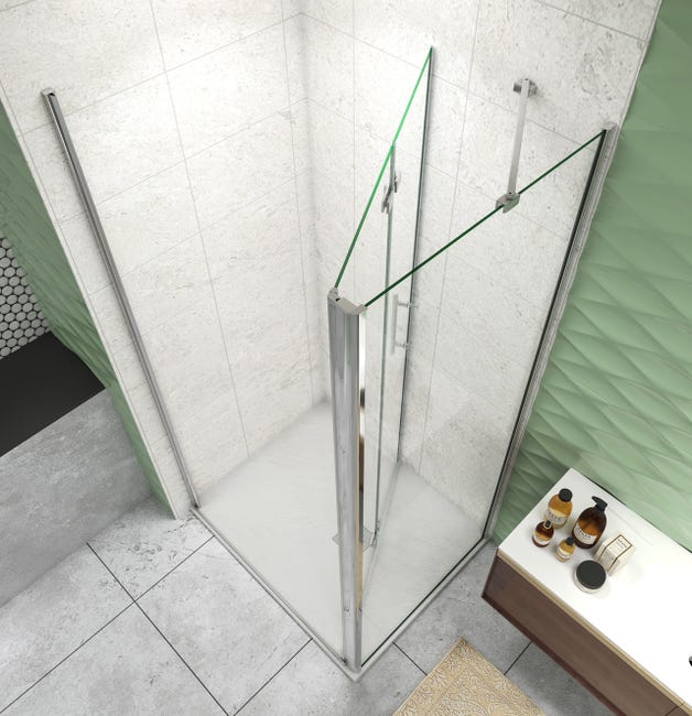 Box Doccia Angolare 90x70 Cm - Vetro Temperato 6mm Anticalcare, Altezza 195 Cm - Foto 2