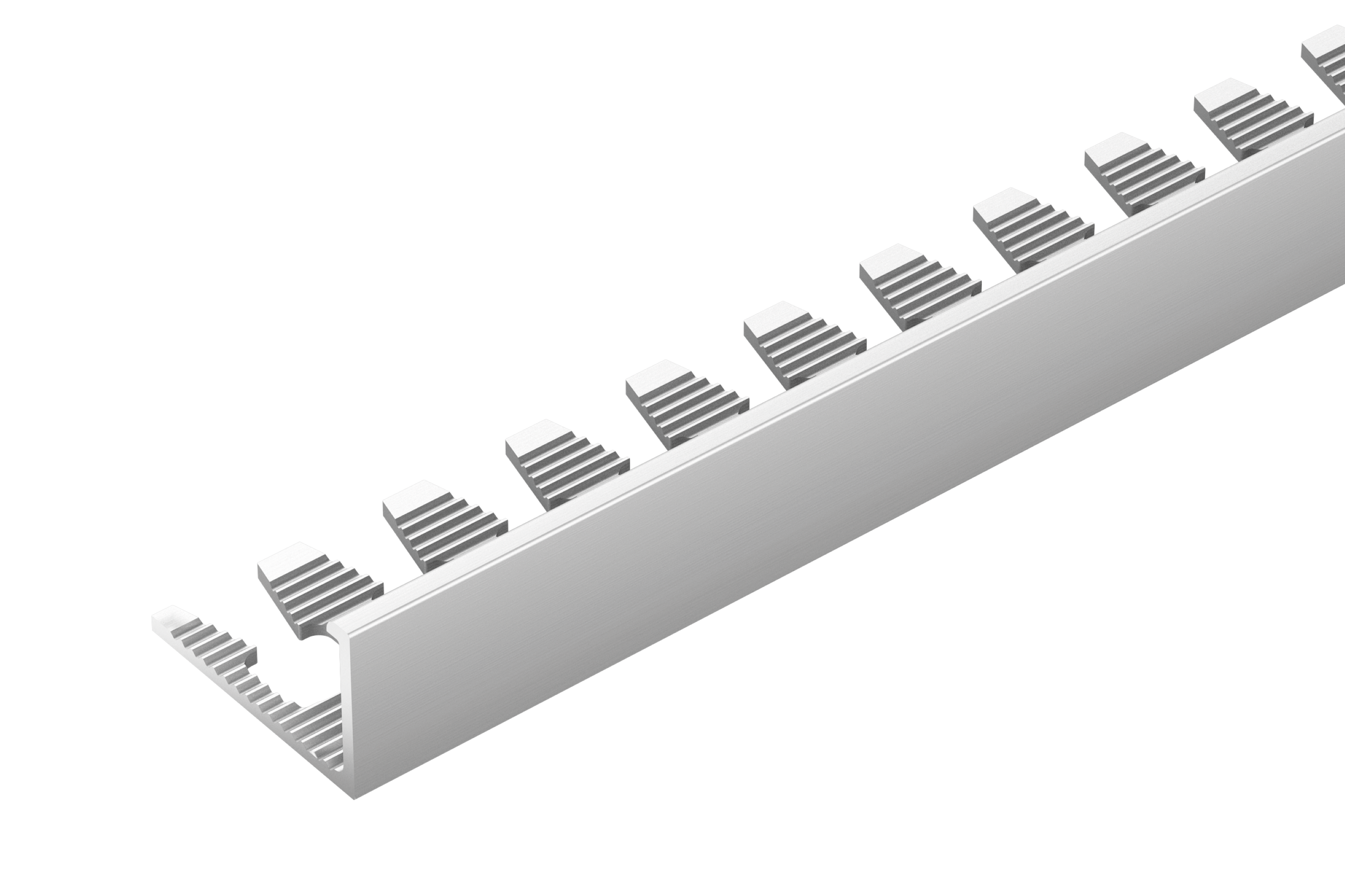 Profil do glazury aluminiowy narożny 10mm do łuków Cezar Naturalny 2,50m