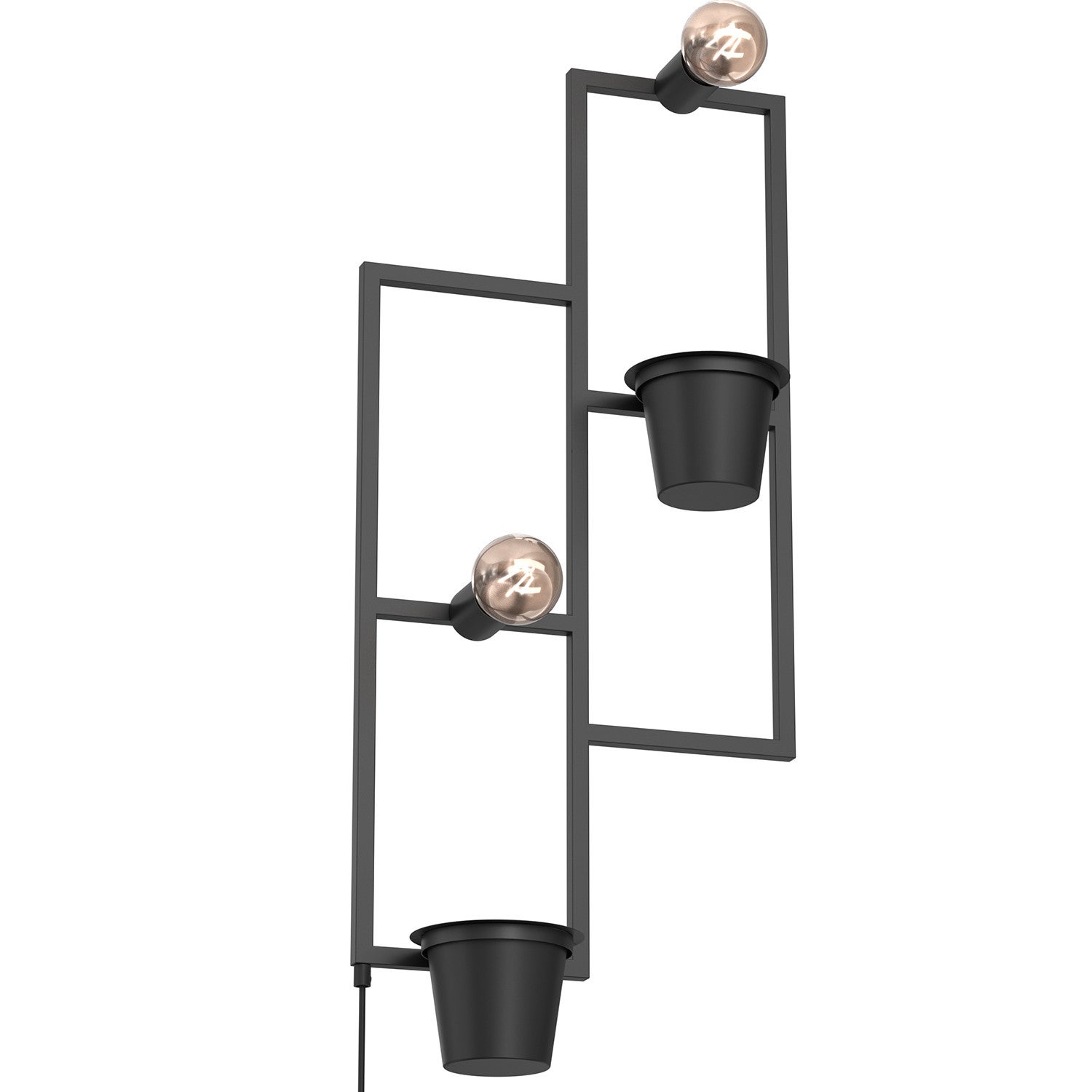 Kinkiet ścienny Flower Wall czarny mat 2xE27x15W wym: 90 x 38,5 x 14,5 cm metal IP20 Luminex