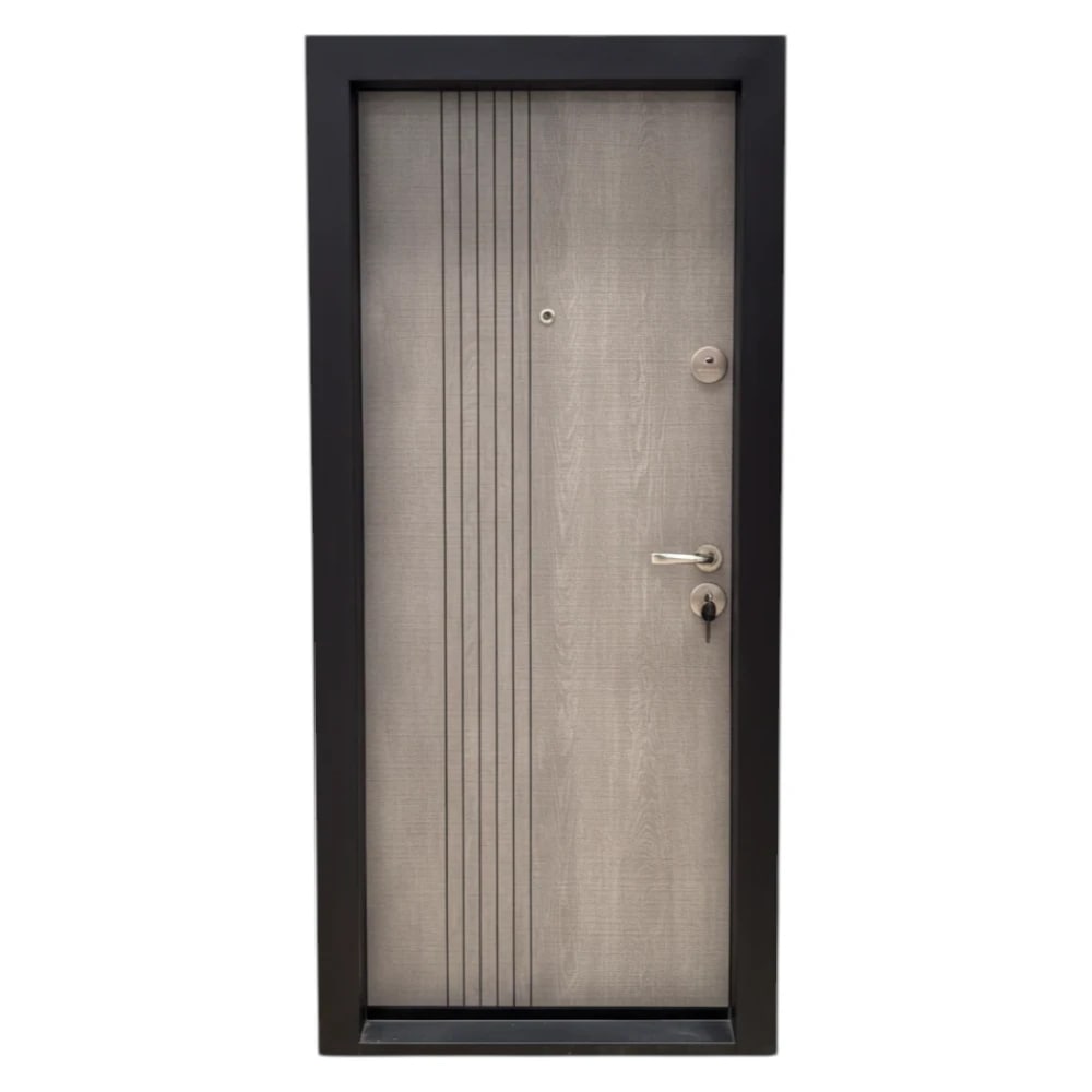 Usa metalica de apartament cu izolatie Novo Doors First Class NDS32, Deschidere Stanga, Dimensiune 200X88 cm, Tabla 1.2 mm, Gri deschis