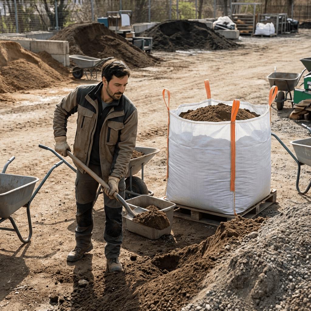 5x | Big Bag 1000kg 90x90x90cm | Sac de jardin | Chantier - 3
