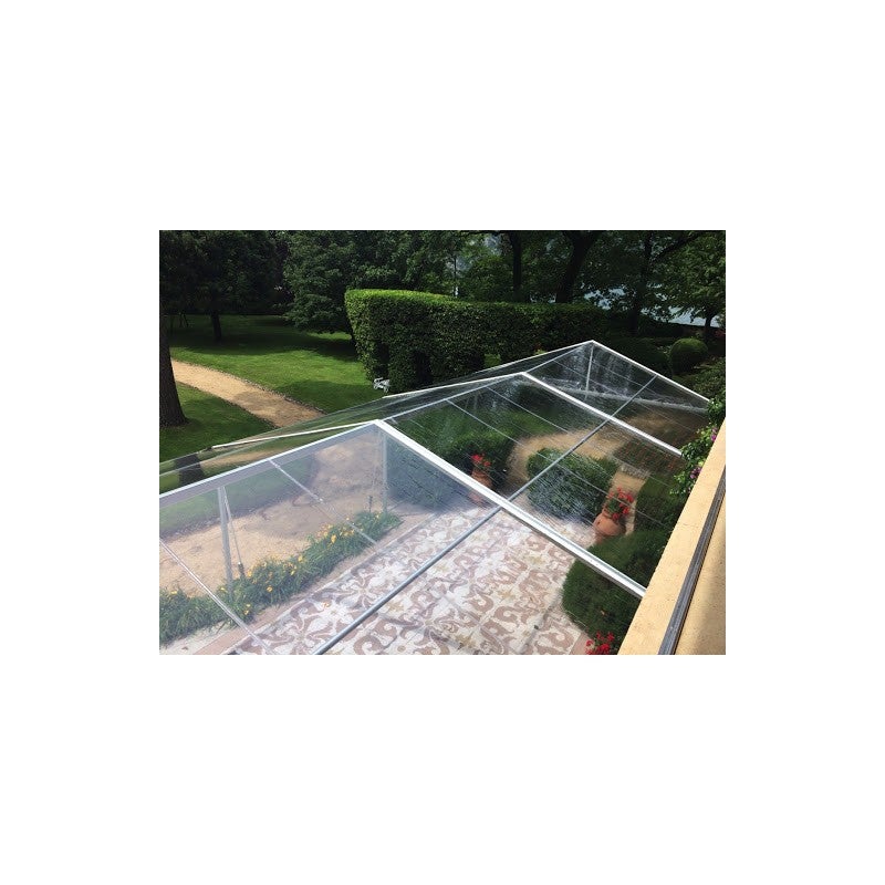 Telo PVC Trasparente 4x1m, 0,80mm Spessore, 850g/m² - Telo Cristal Solo Rinforzato sui Lati - Anti-UV, Impermeabile - Qualità Made in Italy - 5