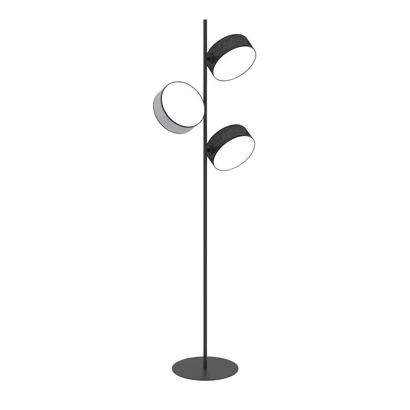 Lampa stojąca minimalistyczna DRUMZ czarno-szara 3xE14x10W tkanina wym:160x46x29cm IP20 Emibig