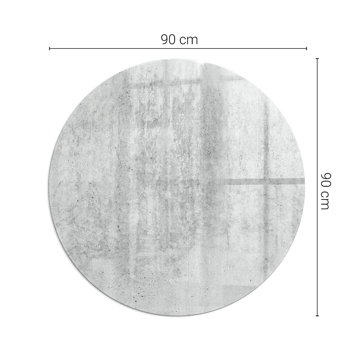 Okragła podkładka na podłogę ze szkła hartowanego - fi 90 cm - Tekstura surowego betonu - TULUP - 2