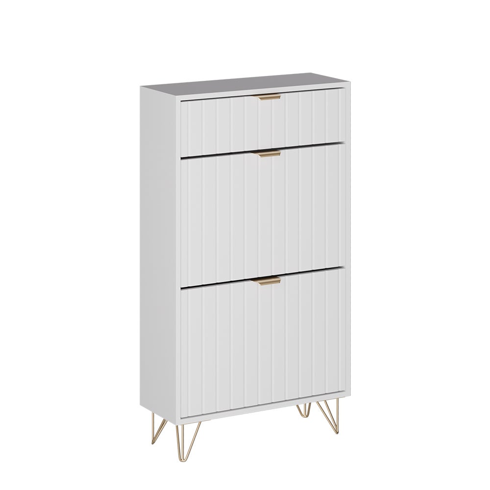 Vicco Mobile Porta Scarpe Helge, Contenitore Per Scarpe A 3 Scomparti, Nero, 108x107x23,5 Cm, In Truciolato E MDF, Con Fissaggio A Muro - 3