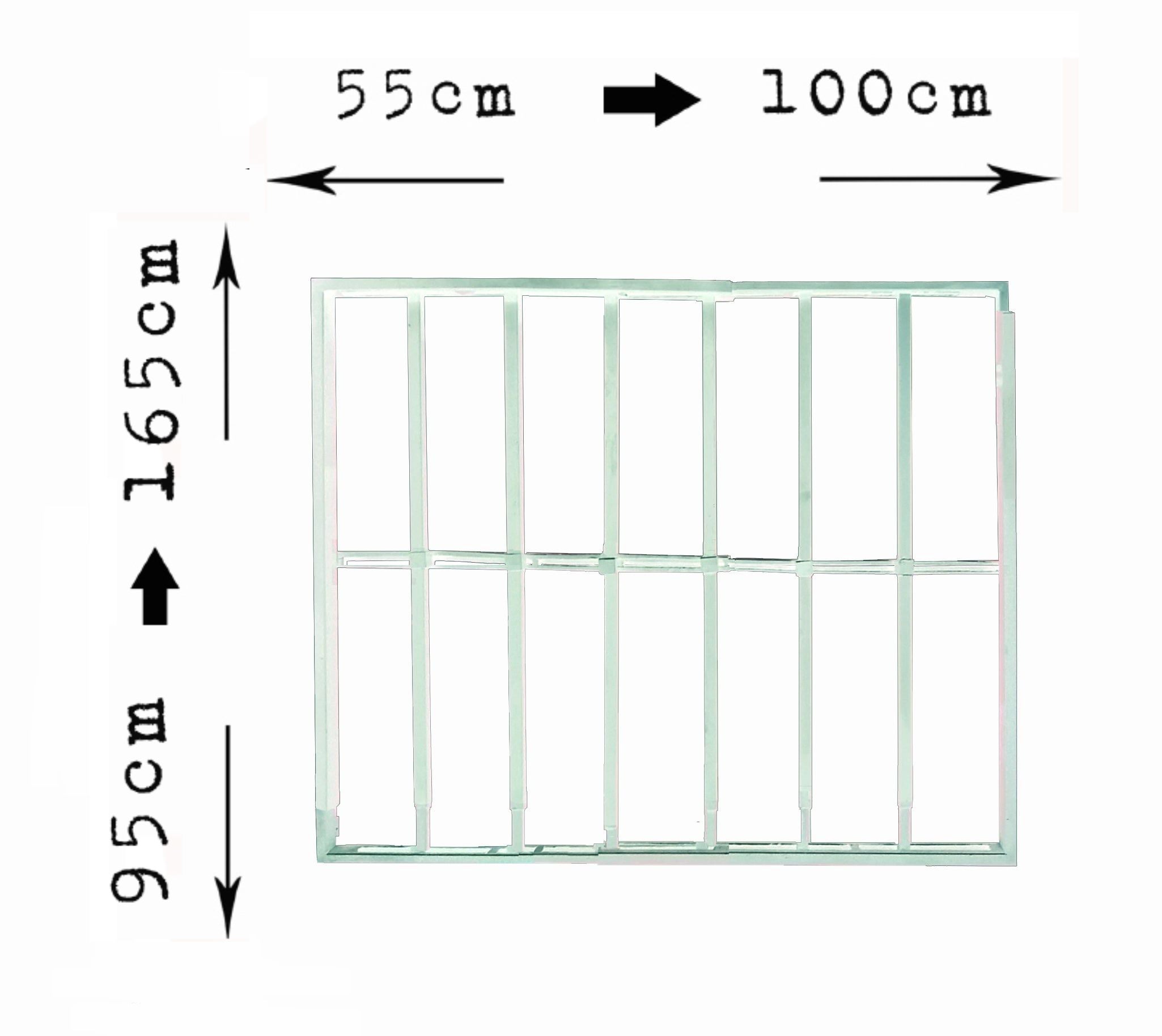 Grille de défense réglable pour fenêtre (largeur et hauteur) de 55x95 cm à 100x165 cm blanche - 10