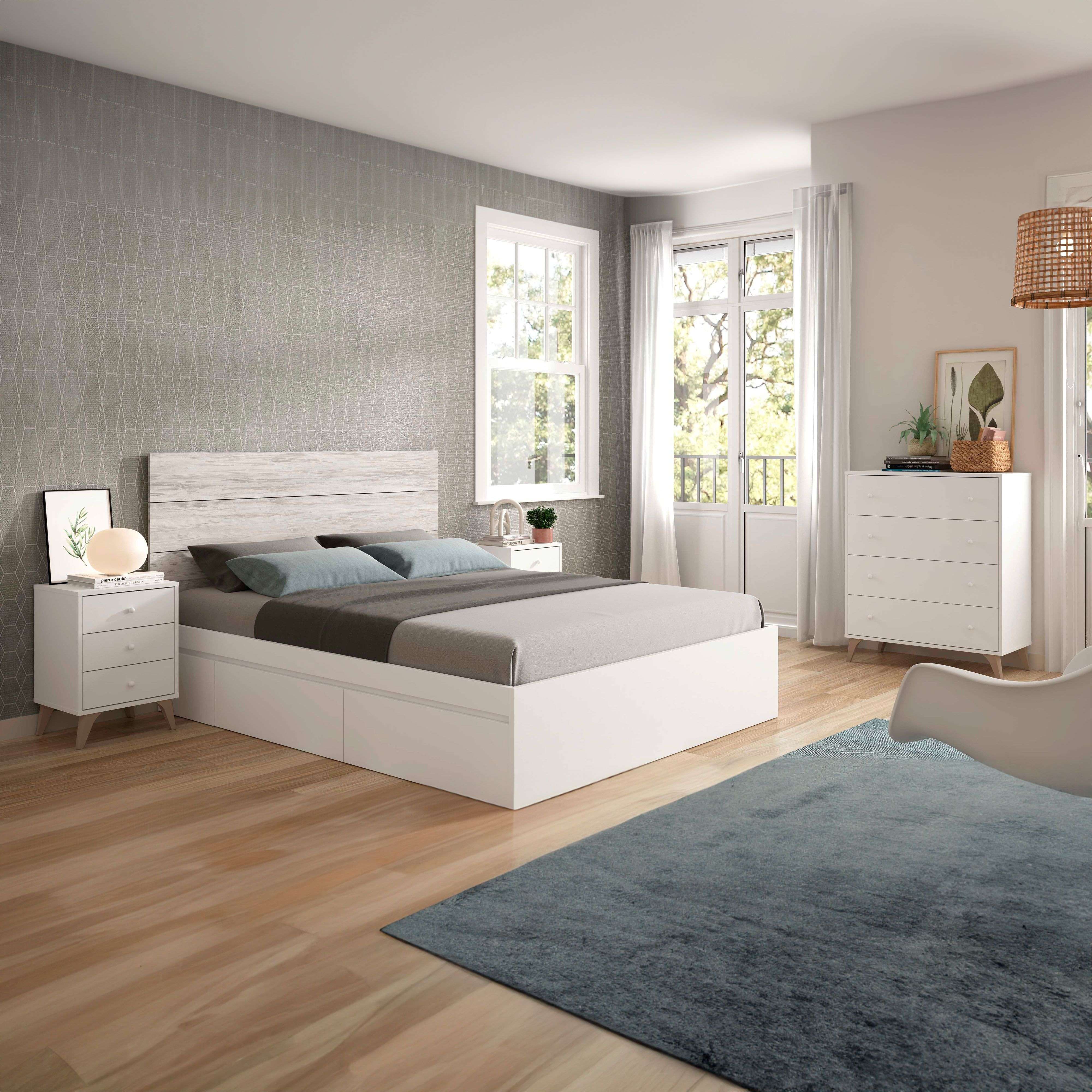 Cuarto Medio Hacer Polerones Online Conjunto Muebles Dormitorio Habitación  Estilo Nórdico Blanco 150, image size:3000x3000