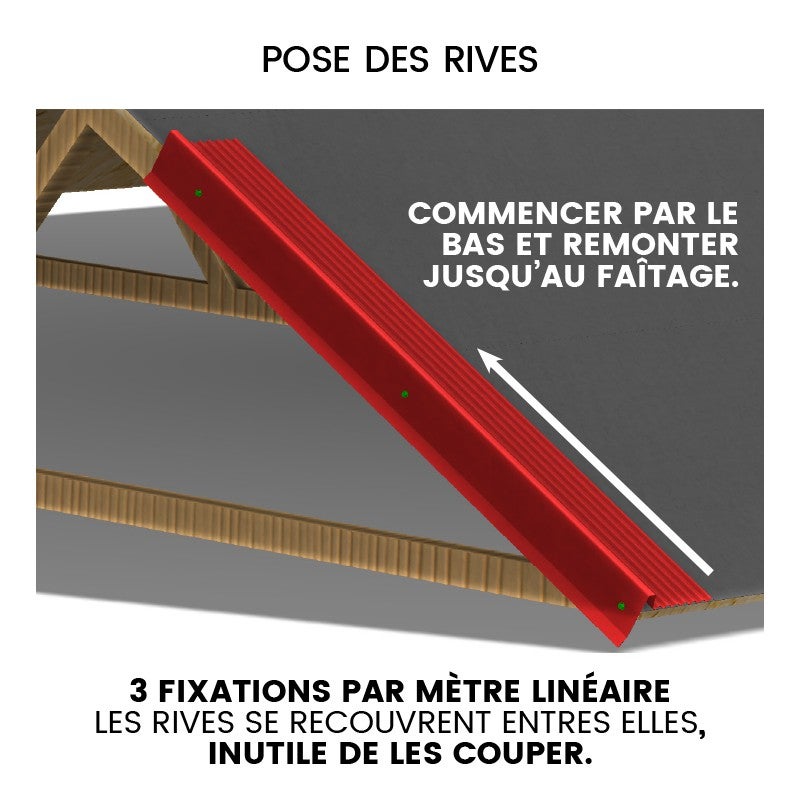 Rive ajustable pour tôle tuile BACACIER Tuile R® | 1200 mm Longueur Brun mat - 5