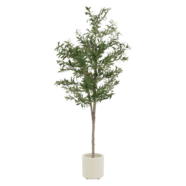 Piccolo Ulivo Artificiale 61 Cm - Pianta Finta Da Tavolo Per Decorazione Casa E Ufficio