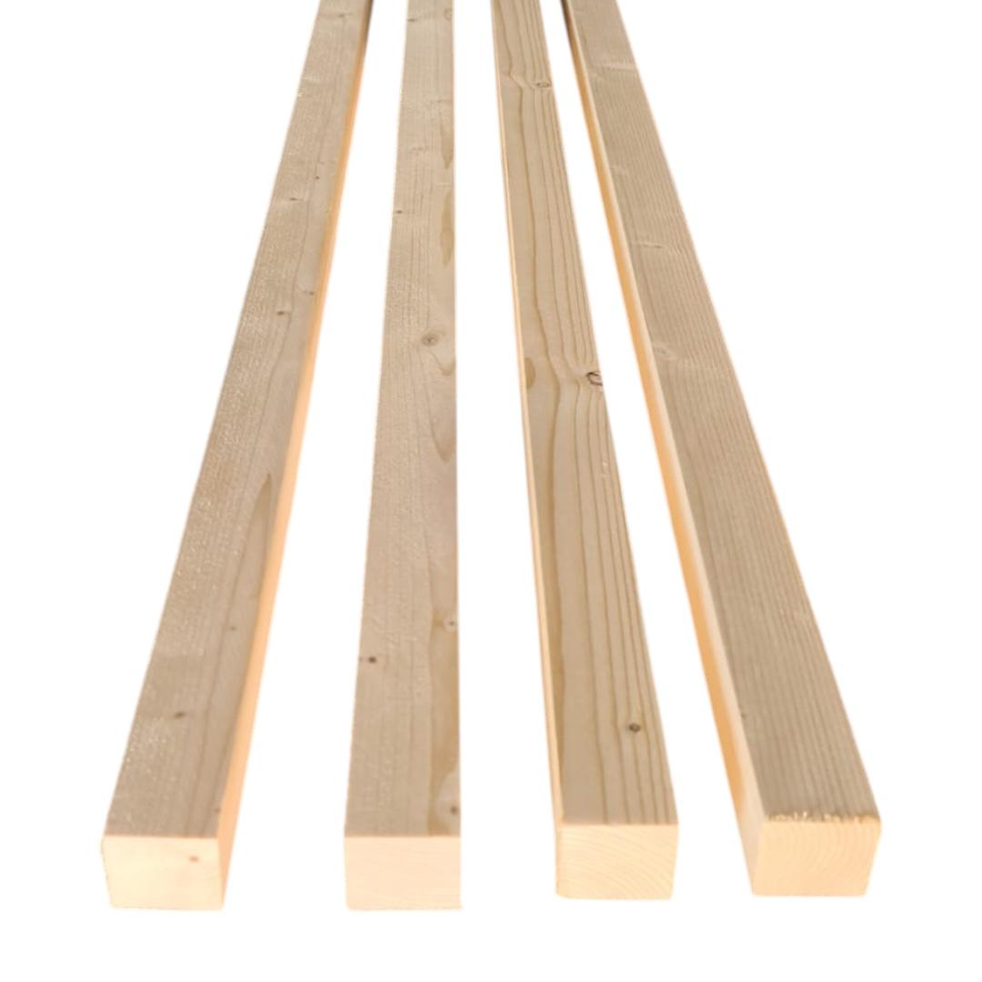Lot de 10 unités de baguettes en bois de sapin de 45 x 45 x 2200 mm - 3