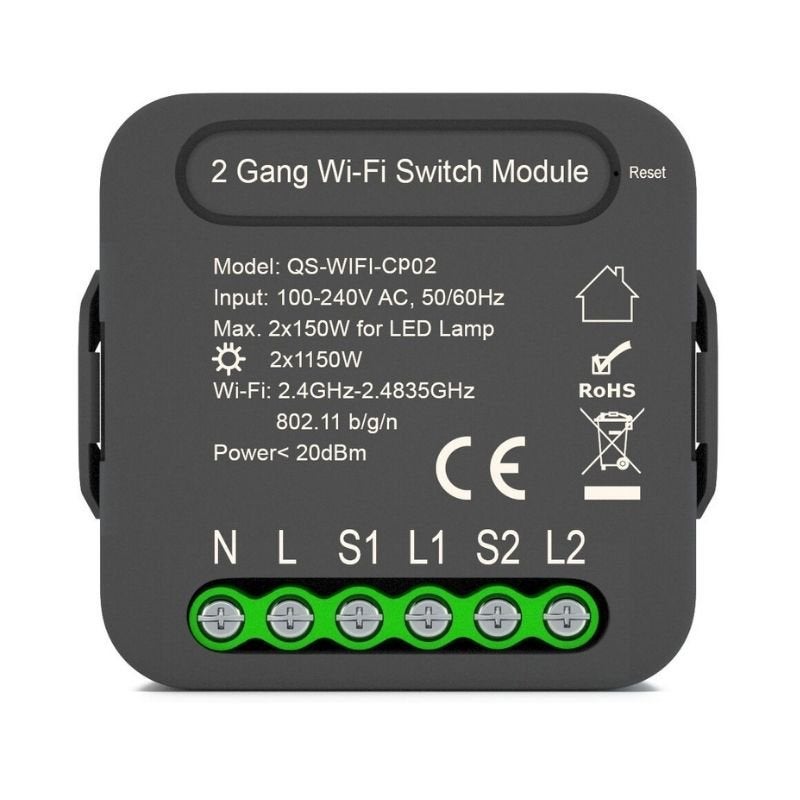 Module Double Interrupteur Wifi Blanc