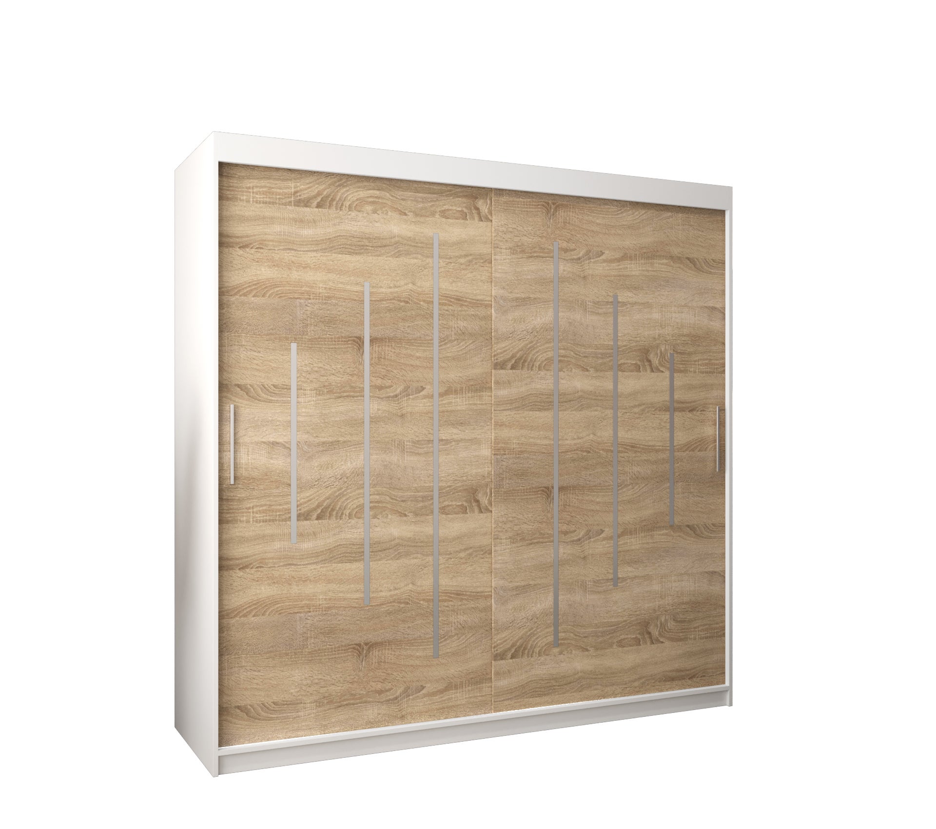 Szafa przesuwna garderoba York 200 x 62 x 200 cm Biały + Sonoma - Abiks Meble