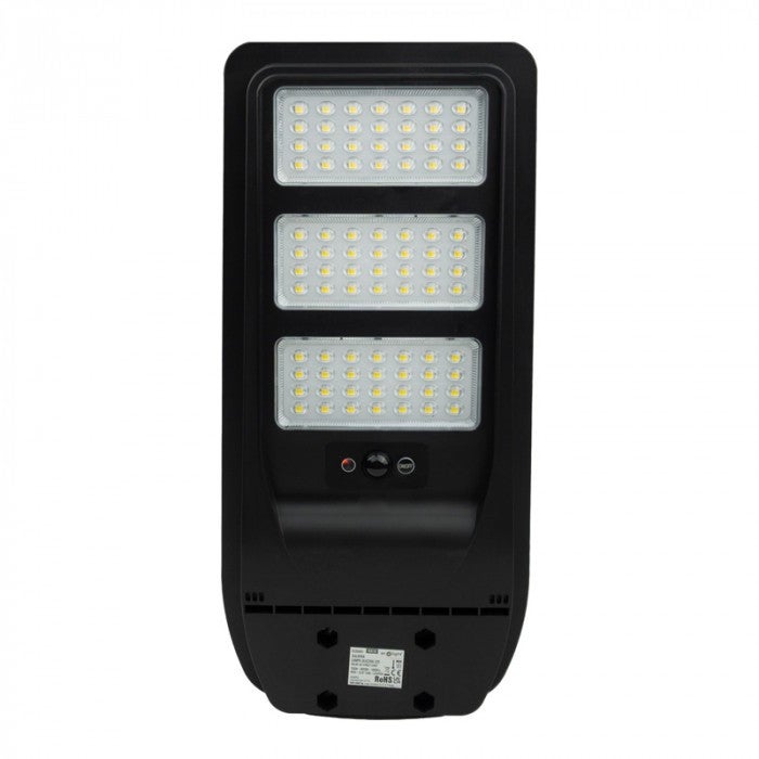 Lampa uliczna solarna Place I Ulice czarna LED 150W 4000K 1800lm z pilotem IP65 wym: 50 x 23,7 x 4,3 cm tworzywo sztuczne Ecolight