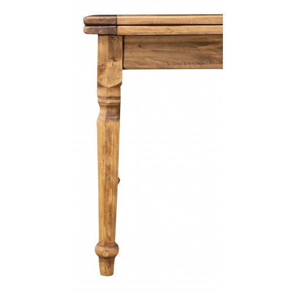 BISCOTTINI Table Extensible en Tilleul Massif - Table de Salle à Manger en Finition Antique - Table pour 4 Personnes pour Salon et Cuisine - 120x80 - 5