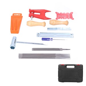 Kit D'affûtage Tronçonneuse 11 Pièces - Limes Rondes, Guide, Jauge, Pour Chaînes