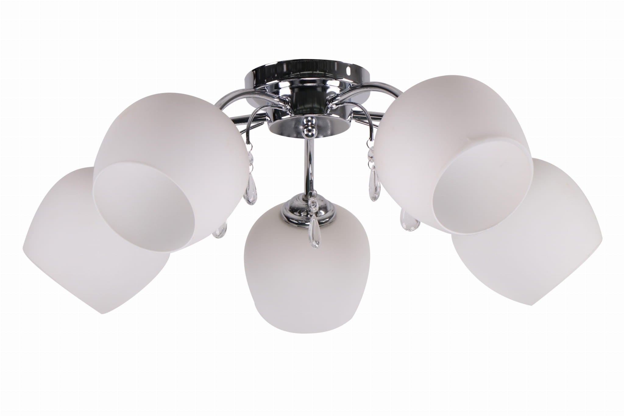 Lampa wisząca Zachera chromowana biała 5xE27x40W wym: 21 x 56 x 56 cm metal Candellux