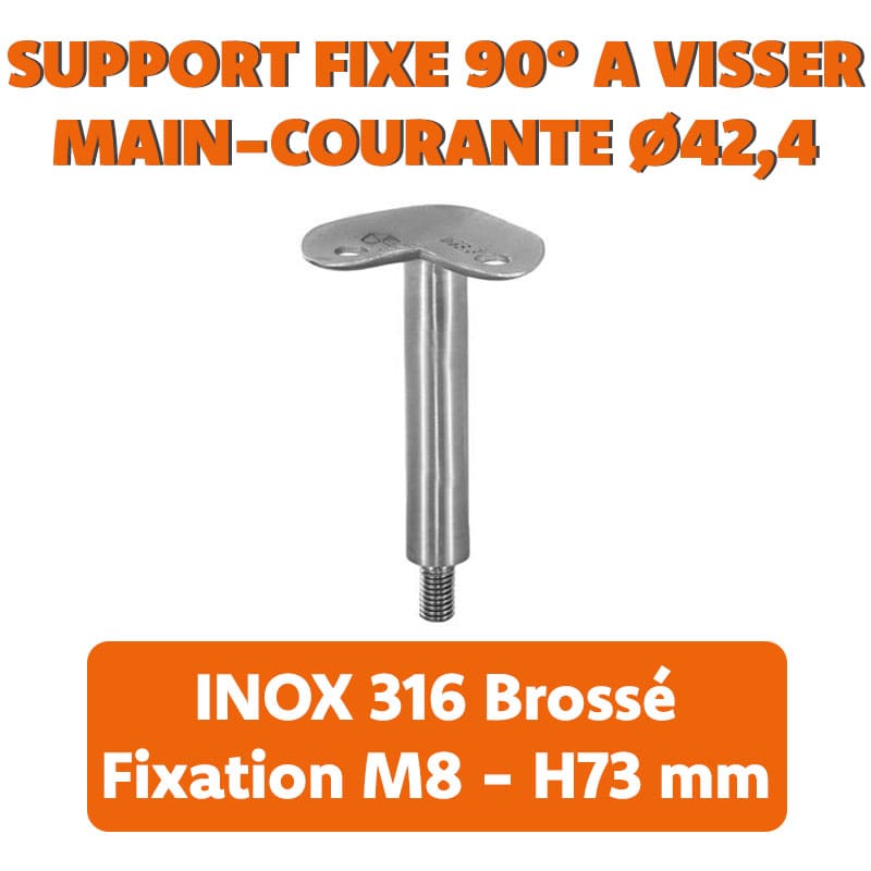 Manchon pour main courante à gorge de ø 48,3 x 1,5 mm inox 316 brossé Manchon pour main courante à gorge de ø 48,3 x 1,5 mm inox 316 brossé