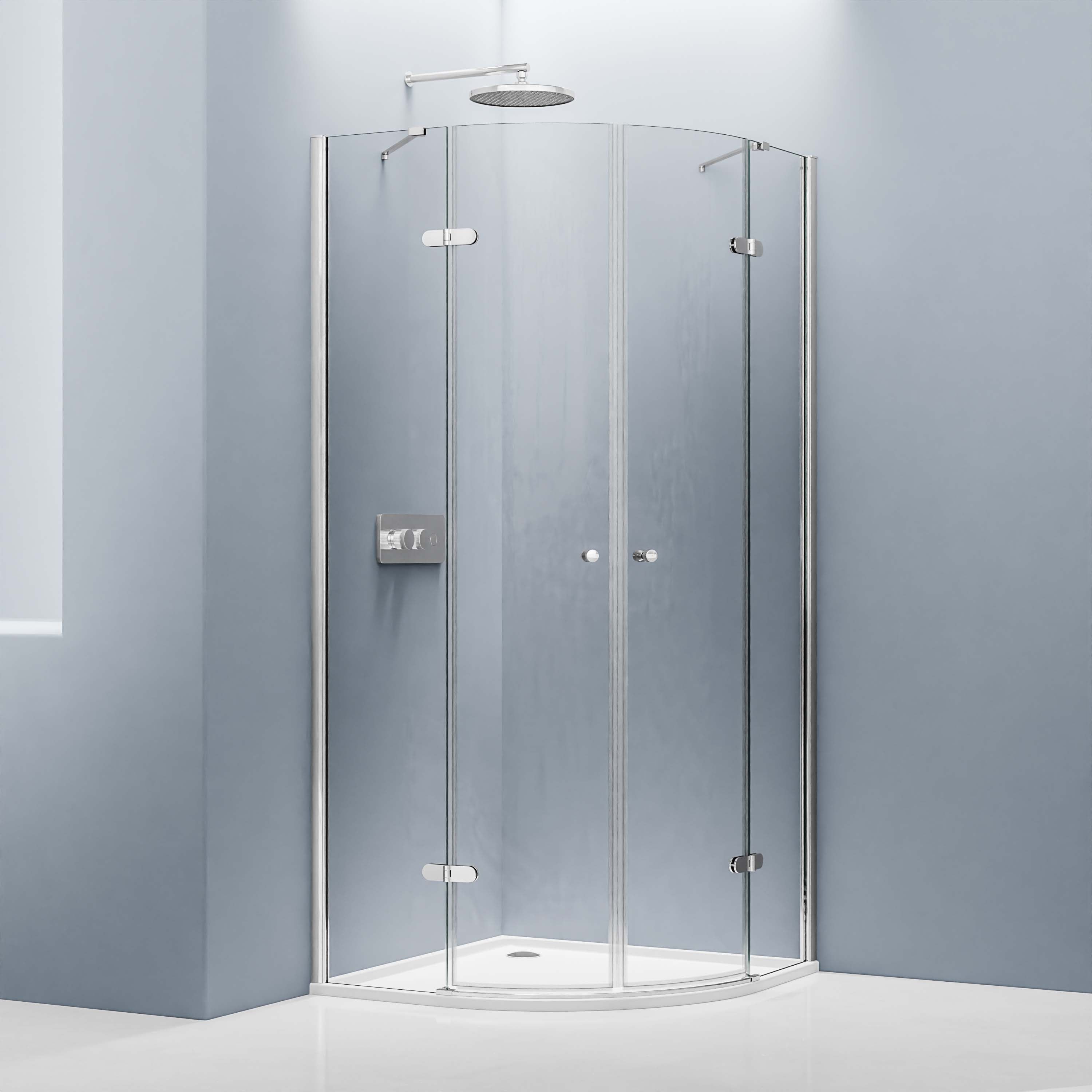 Bernstein Półokrągła kabina prysznicowa EX406 szkło ESG 8mm - 90x90 cm