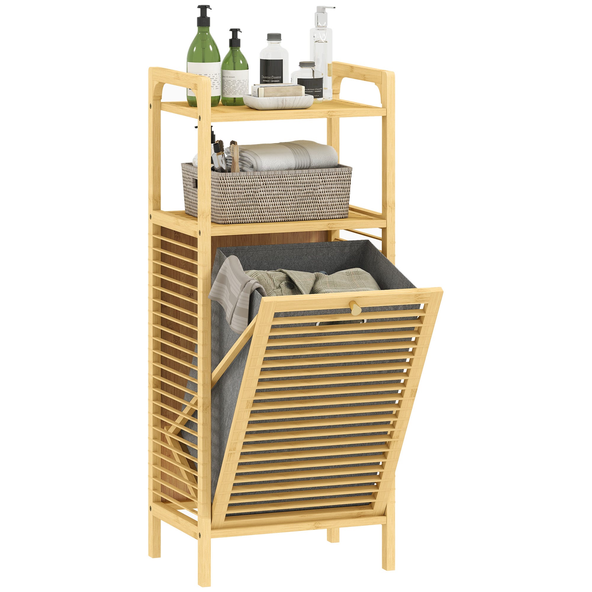 Meuble De Rangement En Bambou Meuble De Salle De Bain tag re Panier meuble-de-rangement-en-bambou-meuble-de-salle-de-bain-tag-re-panier