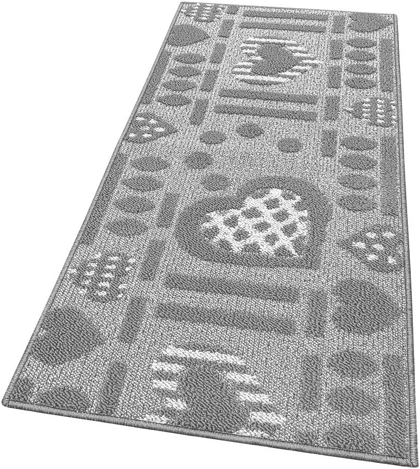 Dywan Kuchenny 57x40 cm Antypoślizgowa 100% Made in Italy Trójwymiarowa Kiery Szary