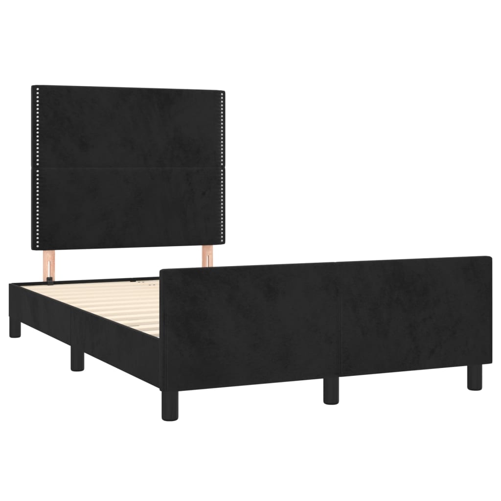 Cadre de lit sans matelas noir, velours, pour la chambre, 120 × 200 cm - 4