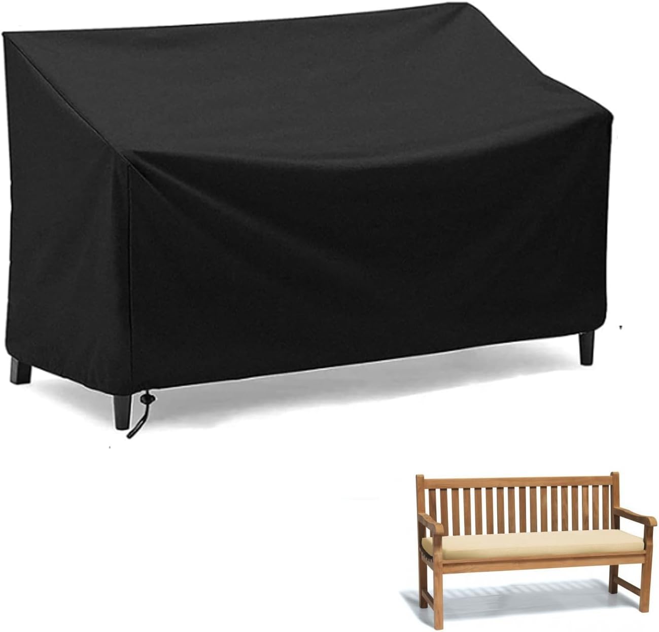 Housse De Protection Salon De Jardin VANSHEIM - Housse Protection Banc Jardin 3 Places 165x75cm, Imperméable Housse Banc De Jardin Exterieur