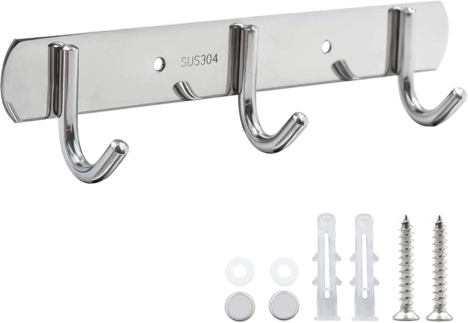 Wieszak na ubrania ze stali nierdzewnej z 3 haczykami – do sypialni, garderoby, łazienki i kuchni