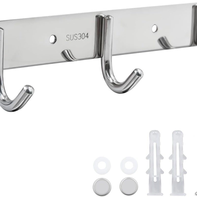Wieszak na ubrania ze stali nierdzewnej z 3 haczykami – do sypialni, garderoby, łazienki i kuchni