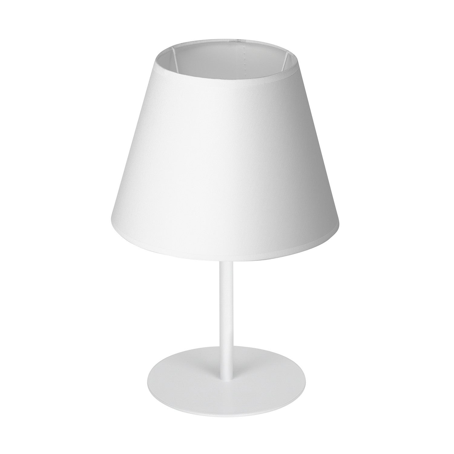 Lampa stołowa biała 33 cm stożkowy abażur Arden 1xE27 15W Luminex