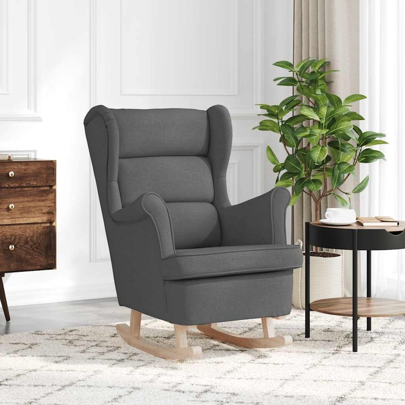 Fotel bujany, ciemnoszary, 74x90x102 cm, tapicerowany tkaniną vidaXL