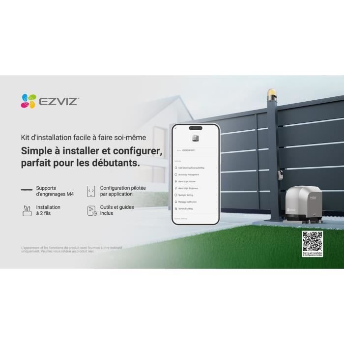 Ezviz HG2 600 PRO – Motore Smart per Cancello Scorrevole con Telecamera Integrata, Controllo Remoto e Allarme Lampeggiante - 3