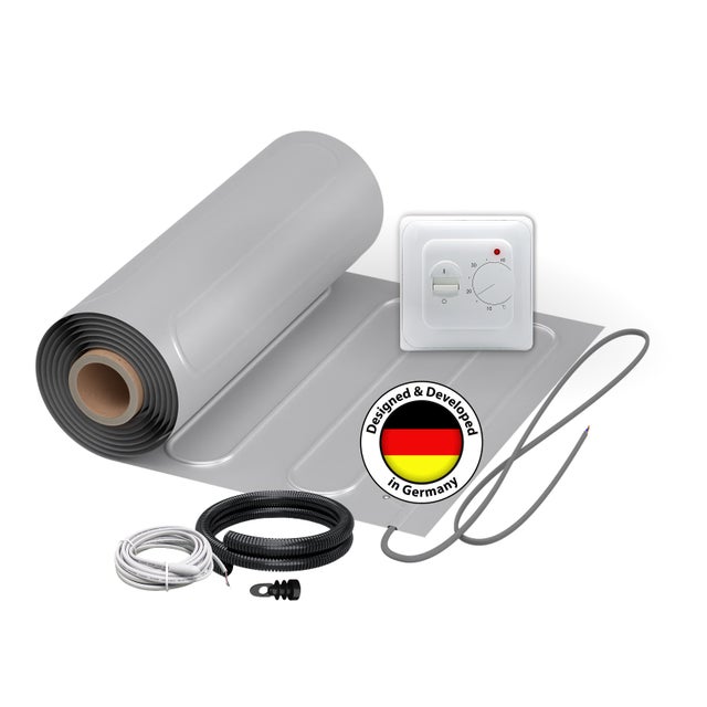 2x Nattes chauffantes WARMON ALU 150 W/m² (6+4 m²) avec Thermostat analogique TS25 - 10 m²