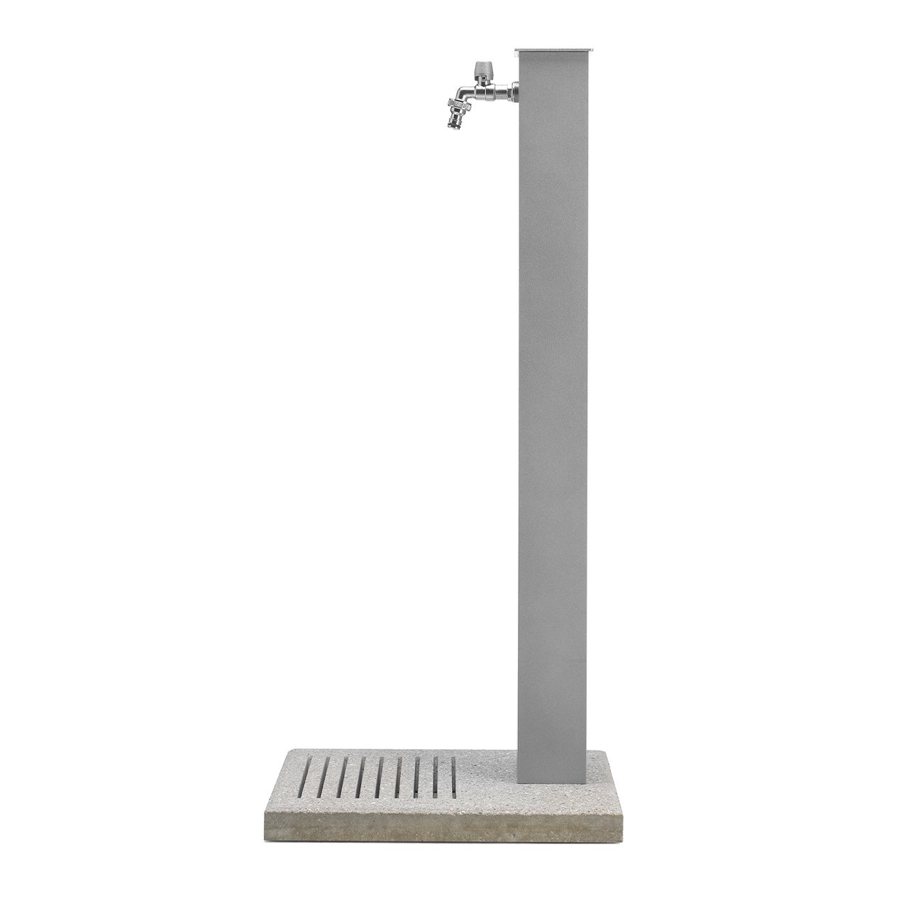 Belfer Fontaine de jardin en colonne en acier/aluminium - socle en ciment, Aluminium, résistante pour extérieur - 100% Made in Italy - 3