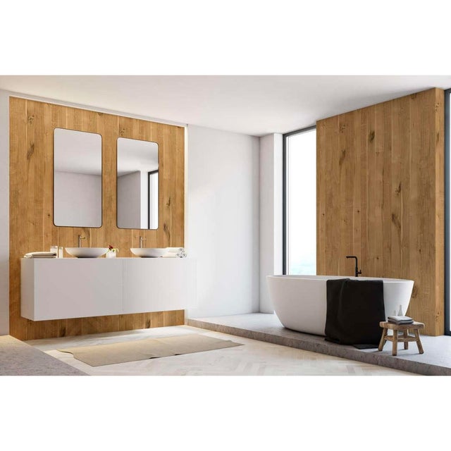 Panneau mural VIPANEL Rénovation rapide pour salle de bain, bois chêne sauvage mat 100 x 210 cm, ep. 3 mm