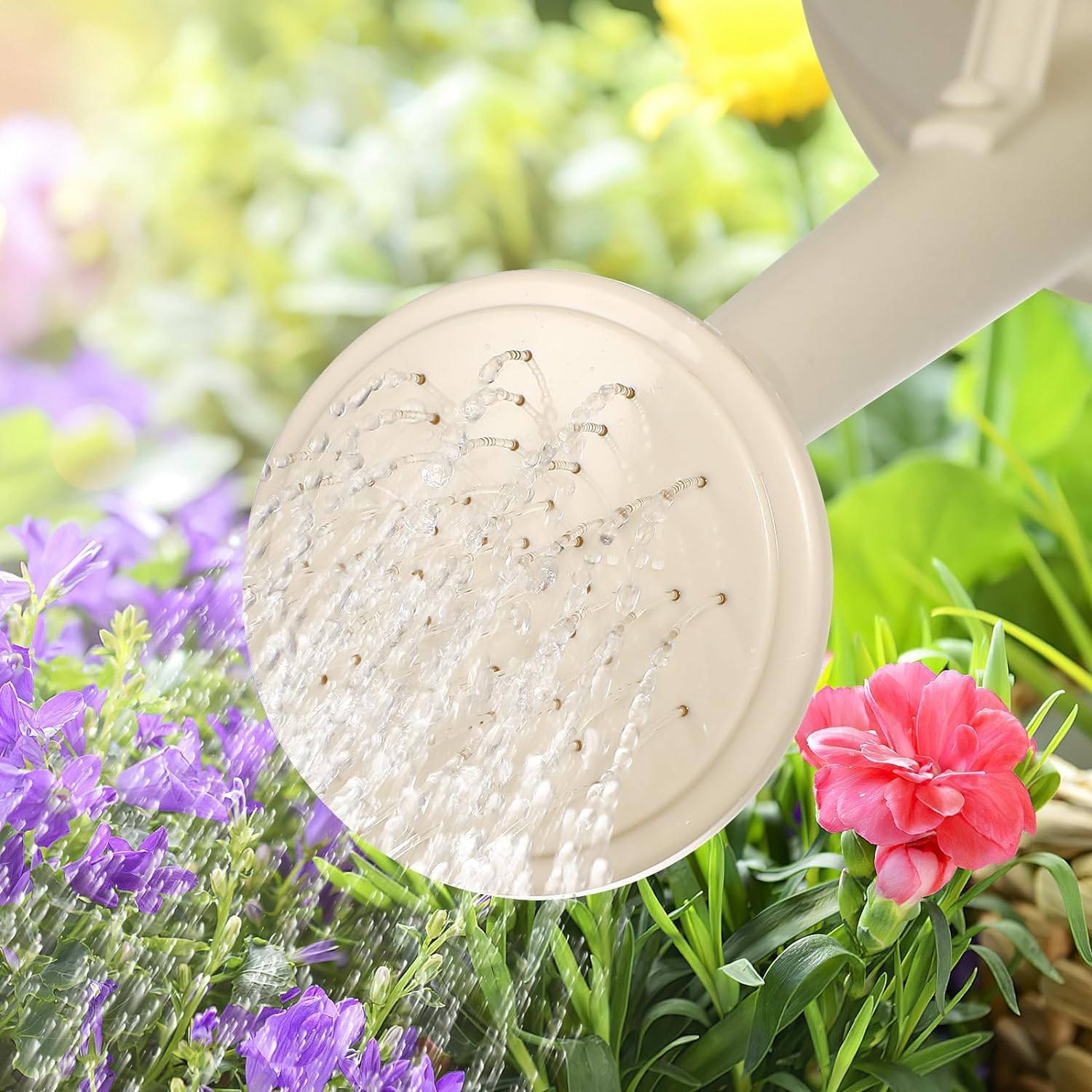 Arrosoir de jardin 2 l - Petit arrosoir pour plantes d'intérieur - Avec douchette amovible - En plastique - Pour l'intérieur et l'extérieur - Beige - 7