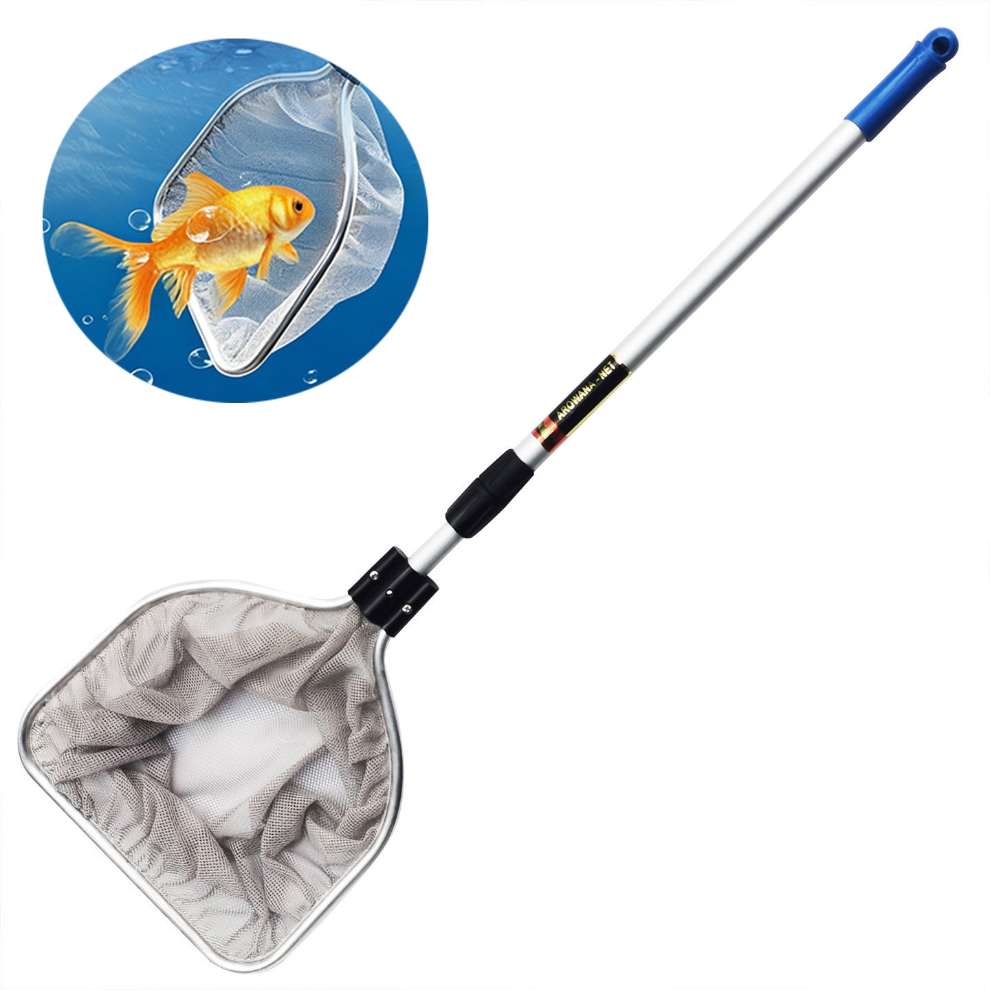 TOYANDONA Épuisette Rétractable 150 Cm – Maille En ABS/aluminium, Pour Pêche En Eau Douce Et Mer, Poignée Amovible