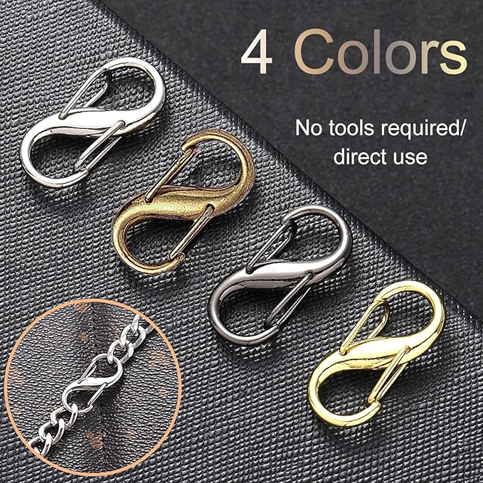 16 Pièces Double Clip à Ressort, Double Mousqueton, Clip Antivol pour sac à dos pour l'extérieur, la Randonnée et le Camping - 4