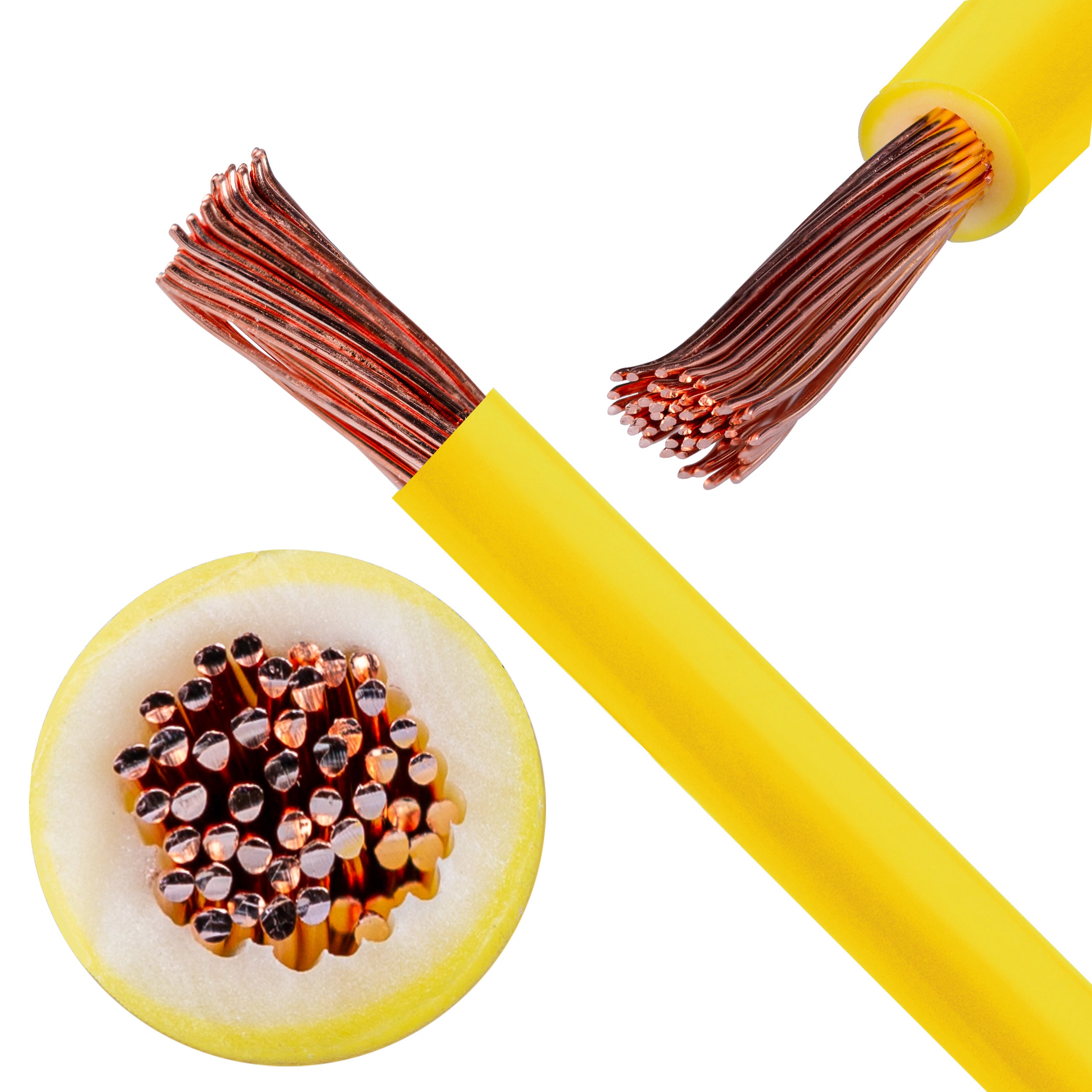 Kabel instalacyjny LgY / H07V-K 1,5mm2 jednożyłowy żółty 450/750V giętki linka Elektrokabel 50m
