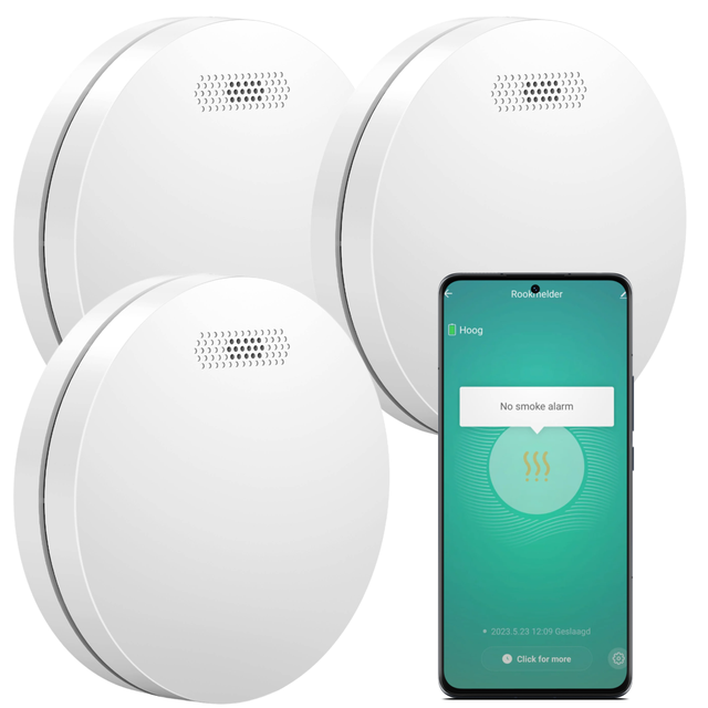 Aroha Smart Connect Rilevatore di Fumo WiFi - Batteria da 10 Anni, Sensore Fumo WiFi Con App Tuya & Smartlife - Allarme Anticendio - 3 pezzi