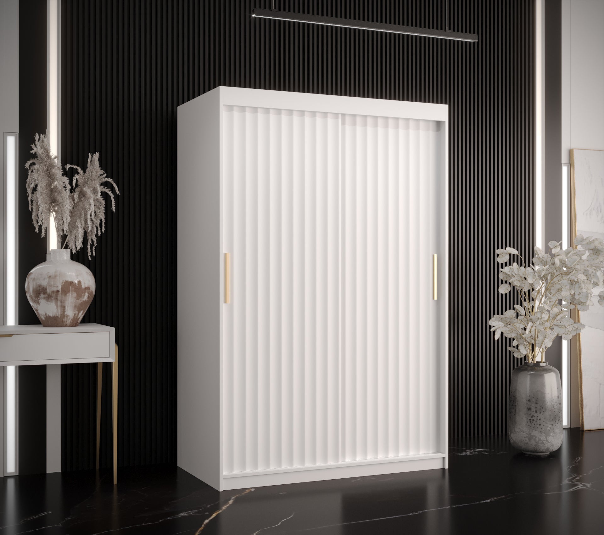 Szafa przesuwna garderoba RIFLO WAVE 1 120 x 62 x 200 cm Biały - Abiks Meble - 2