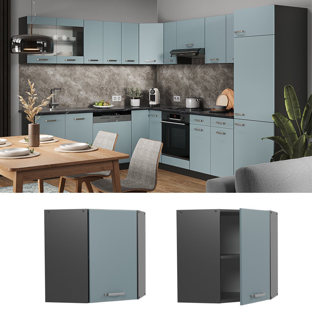 Vicco Elément haut de cuisine R-Line, Bleu-gris, 57cm - 2