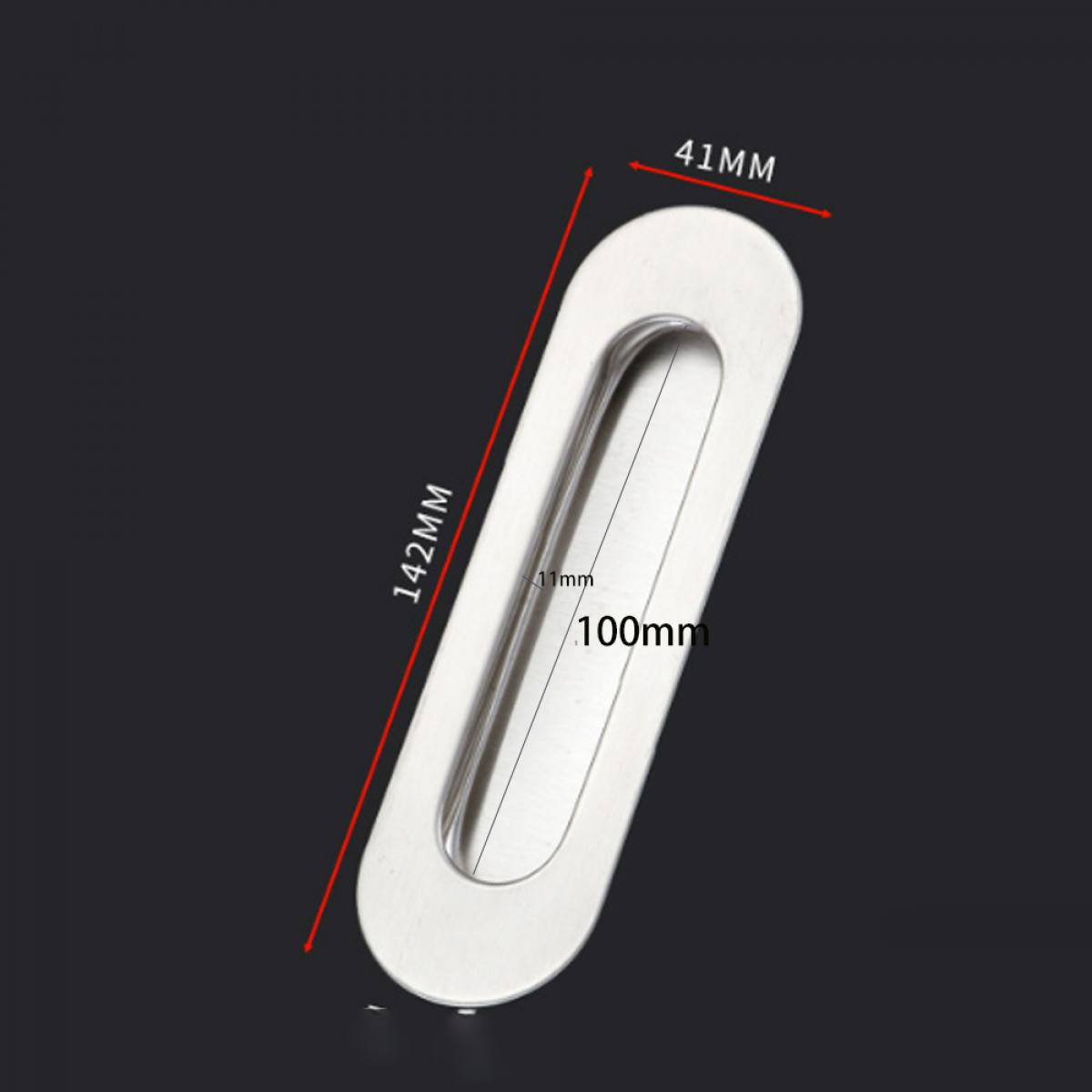 Poignées de Porte à Porte Coulissantes（4 Pièces）,Poignées de Porte Invisibles Argent - 2