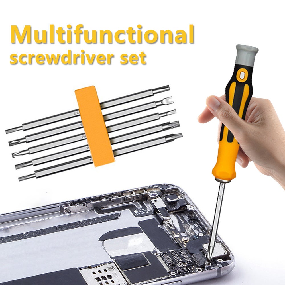 Kit de tournevis de précision 12 en 1 conçu pour smartphones et tablettes, avec outils robustes en acier au carbone et embouts plats. - 5