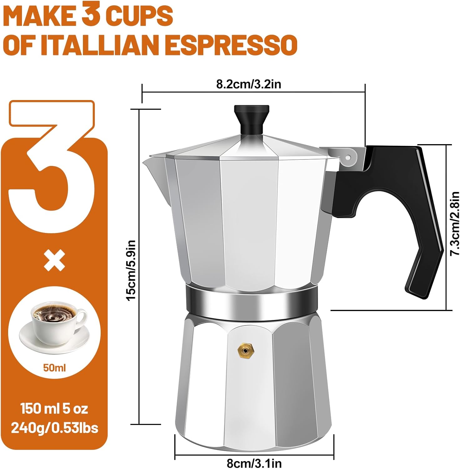 COLETTI Caffettiera Da Campeggio In Acciaio - Percolatore 12 Tazze Smalto Bianco Senza Plastica - Foto 12