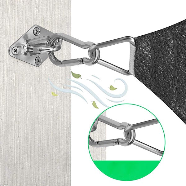 Voile d'ombrage triangulaire de couleur claire imperméable, voile de jardin 3x4x5 m, auvent de protection solaire anti-UV avec accessoires - 5