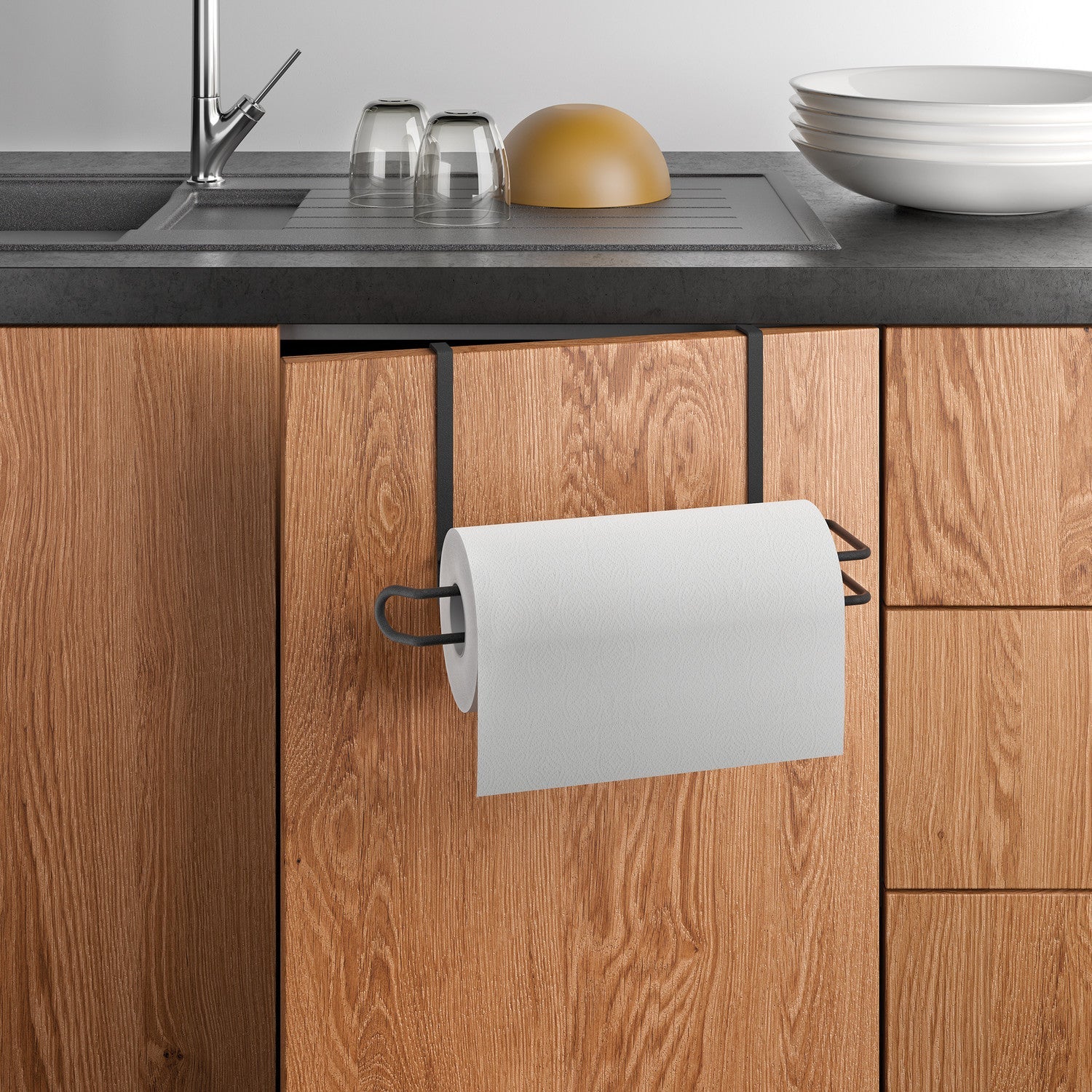 Metaltex EASY ROLL LAVA - Soporte Rollo Cocina. Acabado TouchTherm. Color Negro - 3