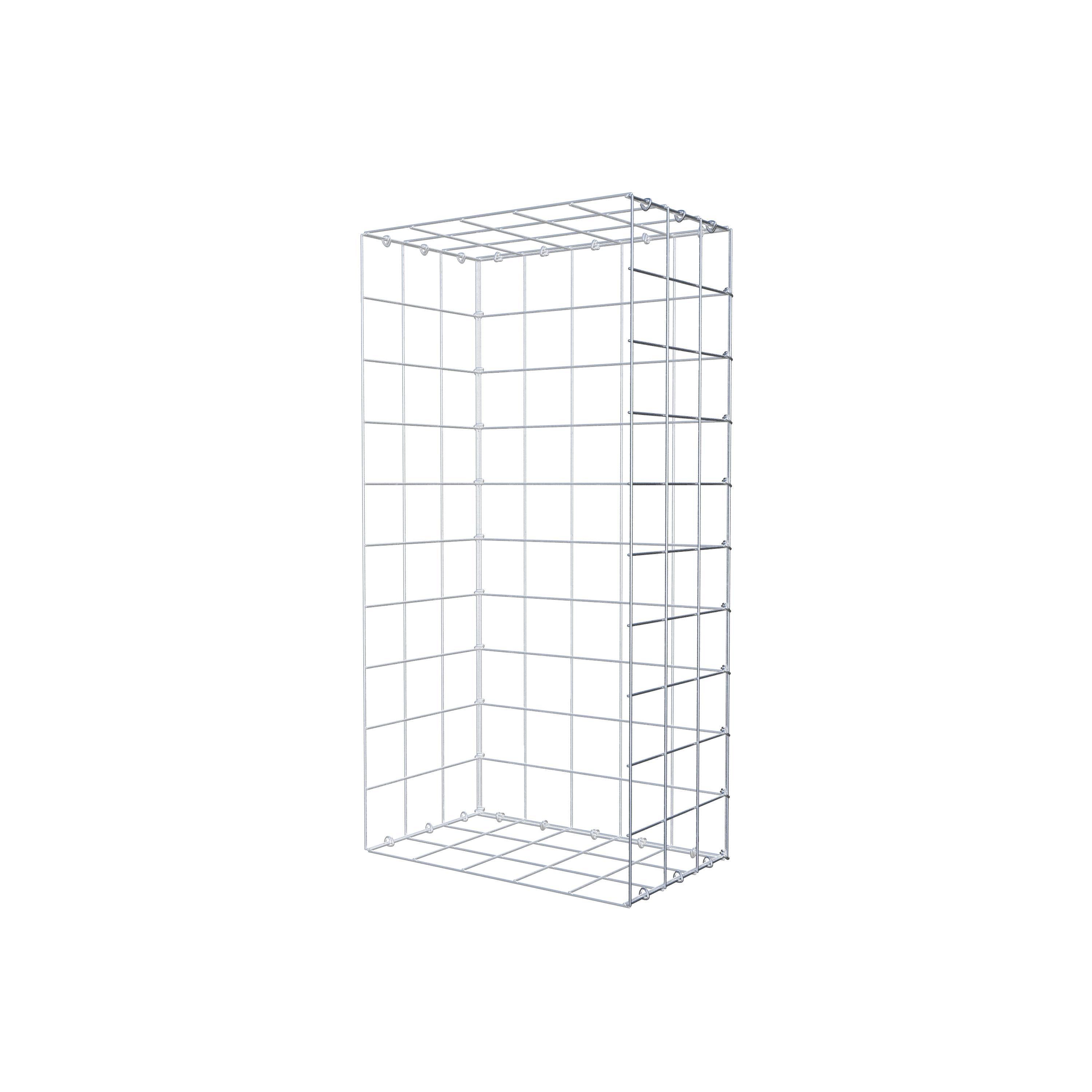 Gavión para alargar en acero galvanizado 100x30x50cm (LxAxP), malla 10 x 10cm, Anillo en C, sin rejilla frontal - 2