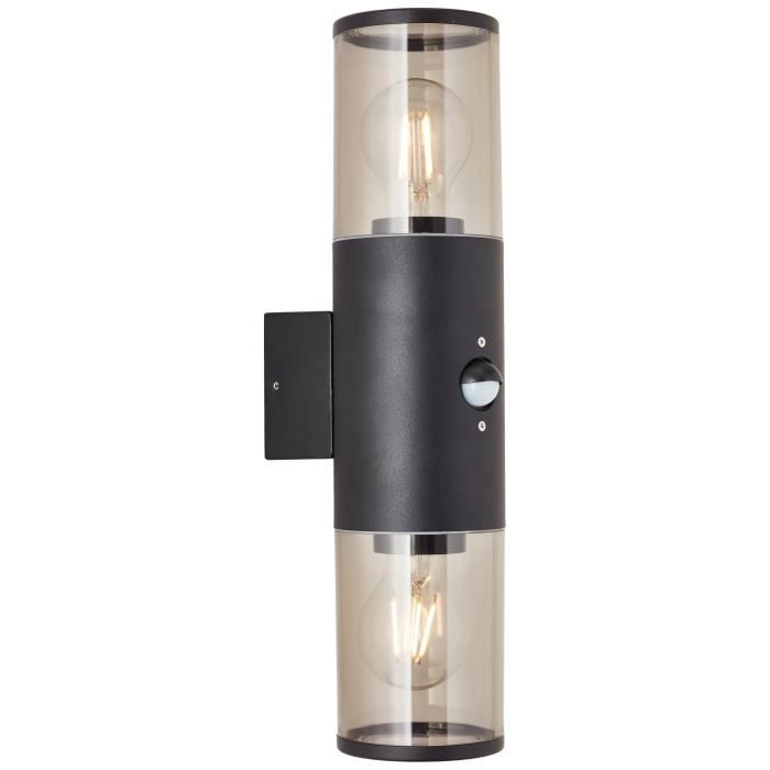Lampa ścienna zewnętrzna Brilliant SERGIORO czujnik ruchu IP44 czarna - 6