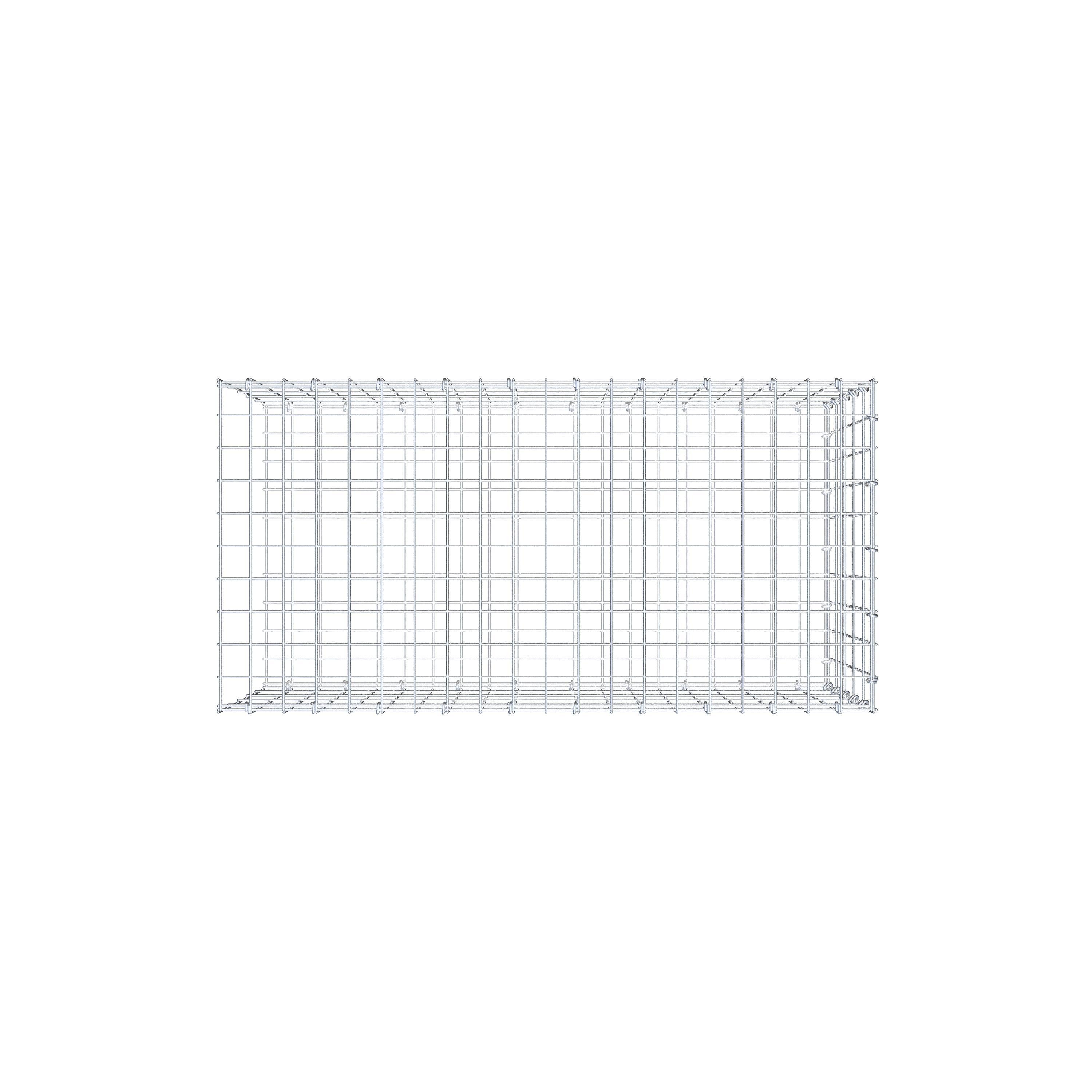 Gavión para alargar en acero galvanizado 100x50x50cm (LxAxP), malla 5 x 10cm, Anillo en C, sin rejilla frontal - 9