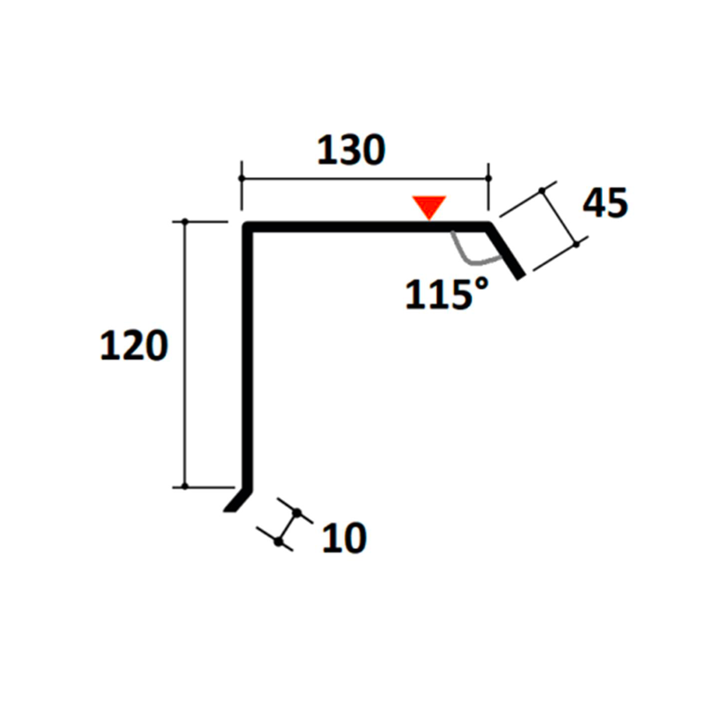Bande de Rive Longueur 2,10m - Rouge / Brun RAL 8012 - 2